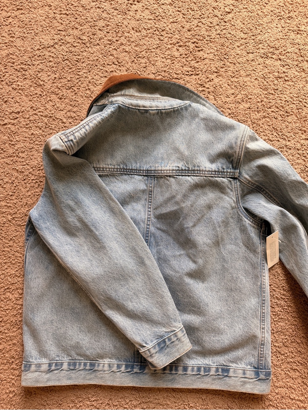 Aritzia Denim Jacket with Brown Corduroy Collar - Picture 10 of 10